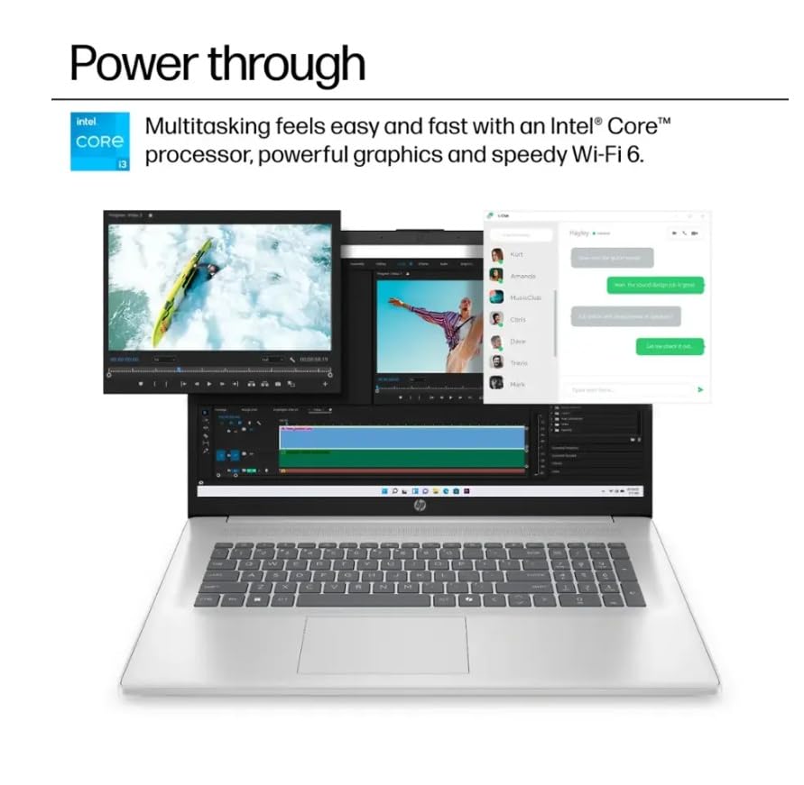 HP 17.3" HD+ Laptop for Business 2021, Intel 11th Gen Processor, WiFi, HDMI, Webcam, Win 10 Home, Natural Silver, w/GM Accessories