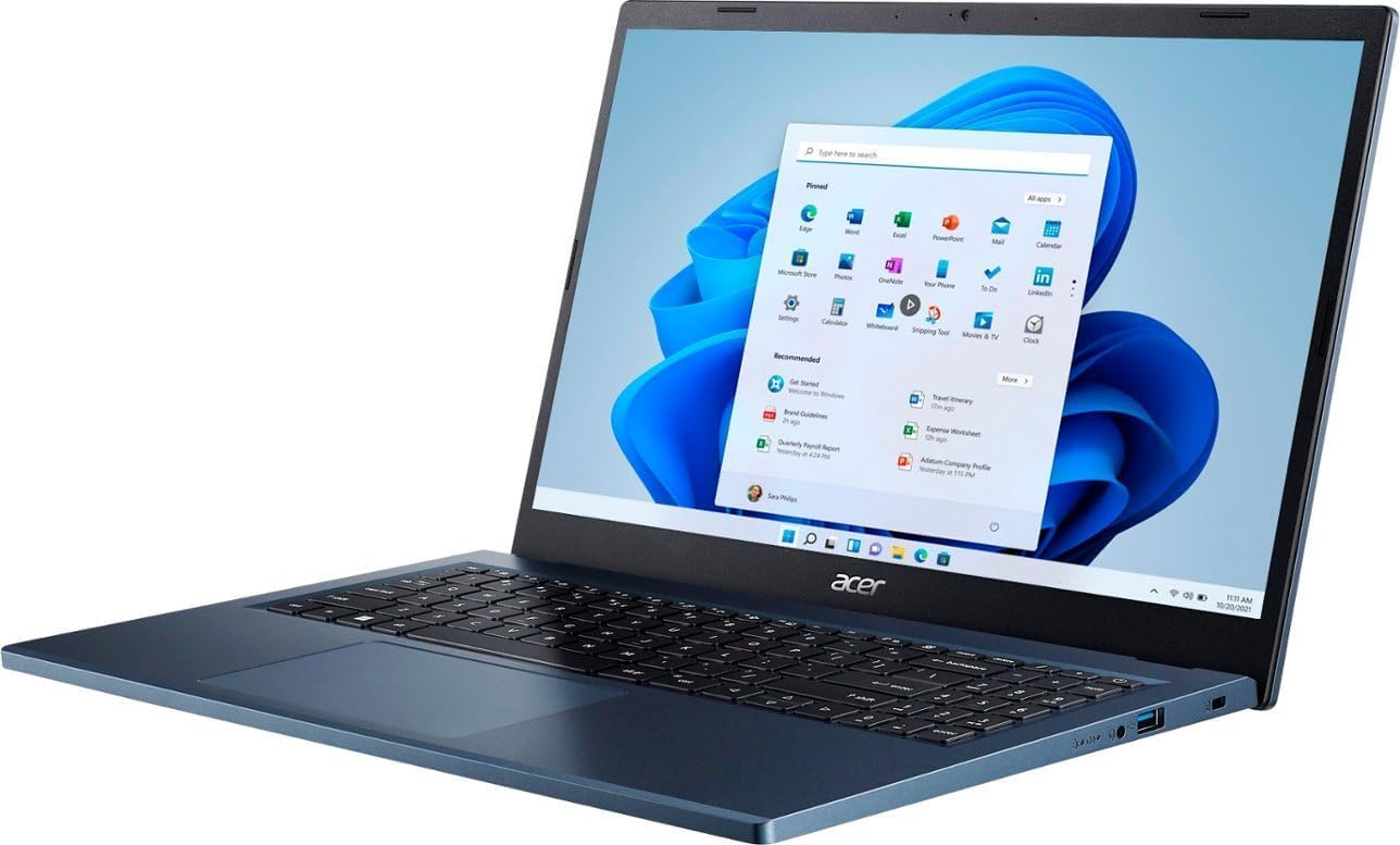 acer Aspire 3 15.6"" Full HD IPS Touch Display Laptop | AMD Ryzen 5 7520U (Beat i7-1165G7)| 8GB RAM DDR5 | 512GB SSD | AMD Radeon Graphics | Windows 11 Home | Bundle with USB 3.0 Hub, Blue