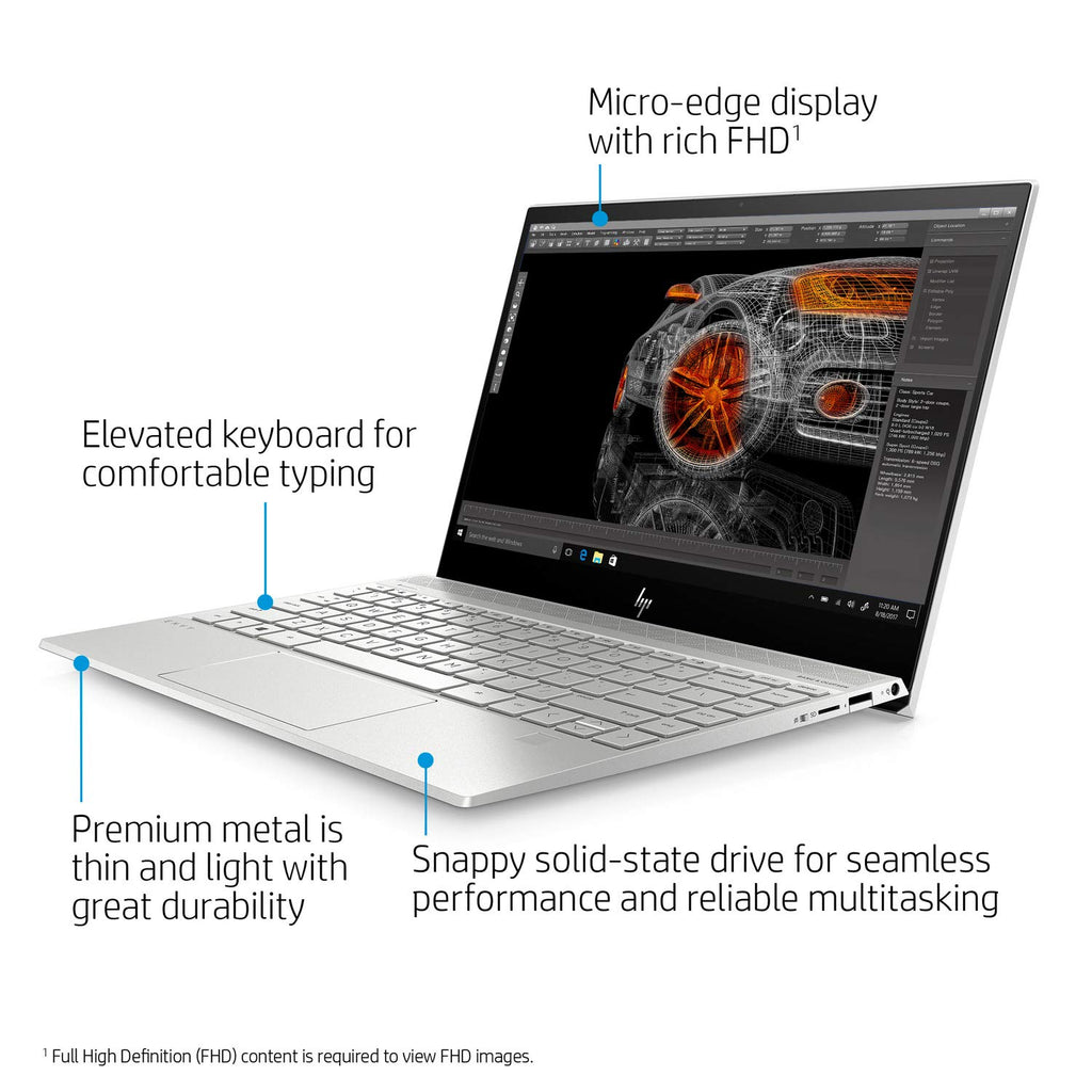 HP Envy 13 Ultra Thin Laptop 13.3" Full-HD, Intel Core i5-8250U, Intel UHD Graphics 620, 256GB SSD, 8GB SDRAM, Fingerprint Reader, 13-ah0051wm