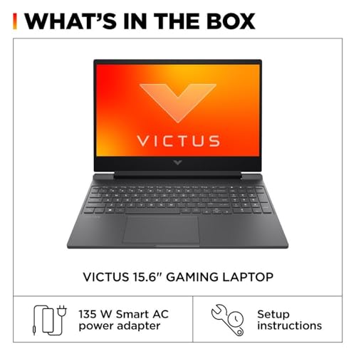 HP Victus 15.6" 144Hz FHD Gaming Laptop,AMD Ryzen 5 7535HS,AMD Radeon RX 6550M,Beats RTX 2050,Backlit Keyboard,Windows11 Pro, Mica Silver