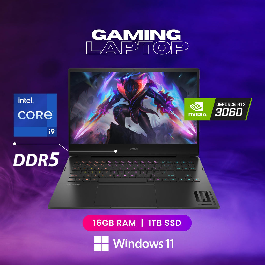 HP OMEN 16 Gaming Laptop, 16.1" QHD(2560 x 1440) 165Hz, 14-Core i9-12900H(Upto 5GHz), RTX 3060, RGB Backlit Keyboard, Ethernet, Thunderbolt 4, WiFi 6, Windows 11 Home, Black(16GB DDR5 RAM | 1TB SSD)