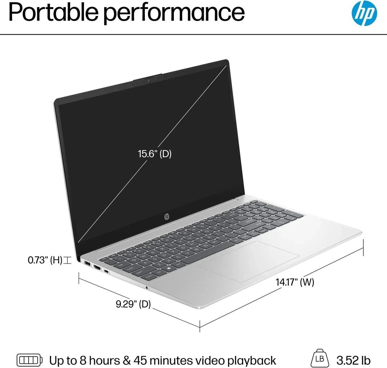 HP 15.6" HD Touch Screen Laptop | Intel Core i5-1235U | Intel Iris Xe Graphic | HDMI| Silver | 16GB RAM | 512GB SSD | Windows 11 S | Bundle with Stylus Pen