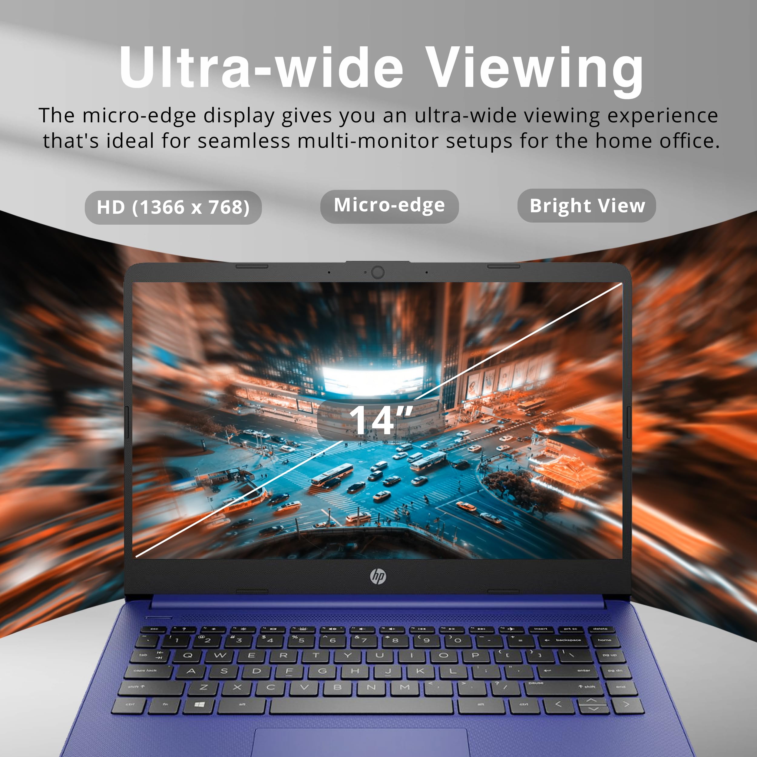 HP Stream 14" HD BrightView Laptop, Intel Celeron N4120 Processor, 4GB RAM, 64GB SSD, Intel UHD Graphics, 720p Webcam, WiFi, HDMI, Win 11 S, Black (Renewed)